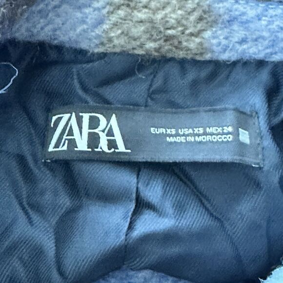 Zara Women’s Plaid Premium wool blend Overshirt size XS - Picture 5 of 14